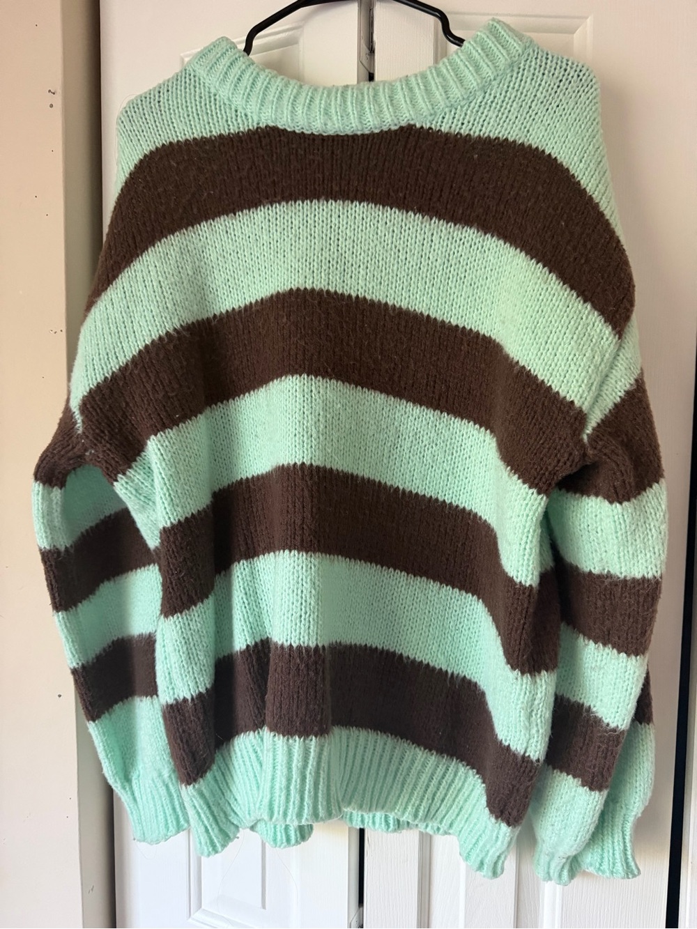 Striped Mint and Brown Women’s Sweater